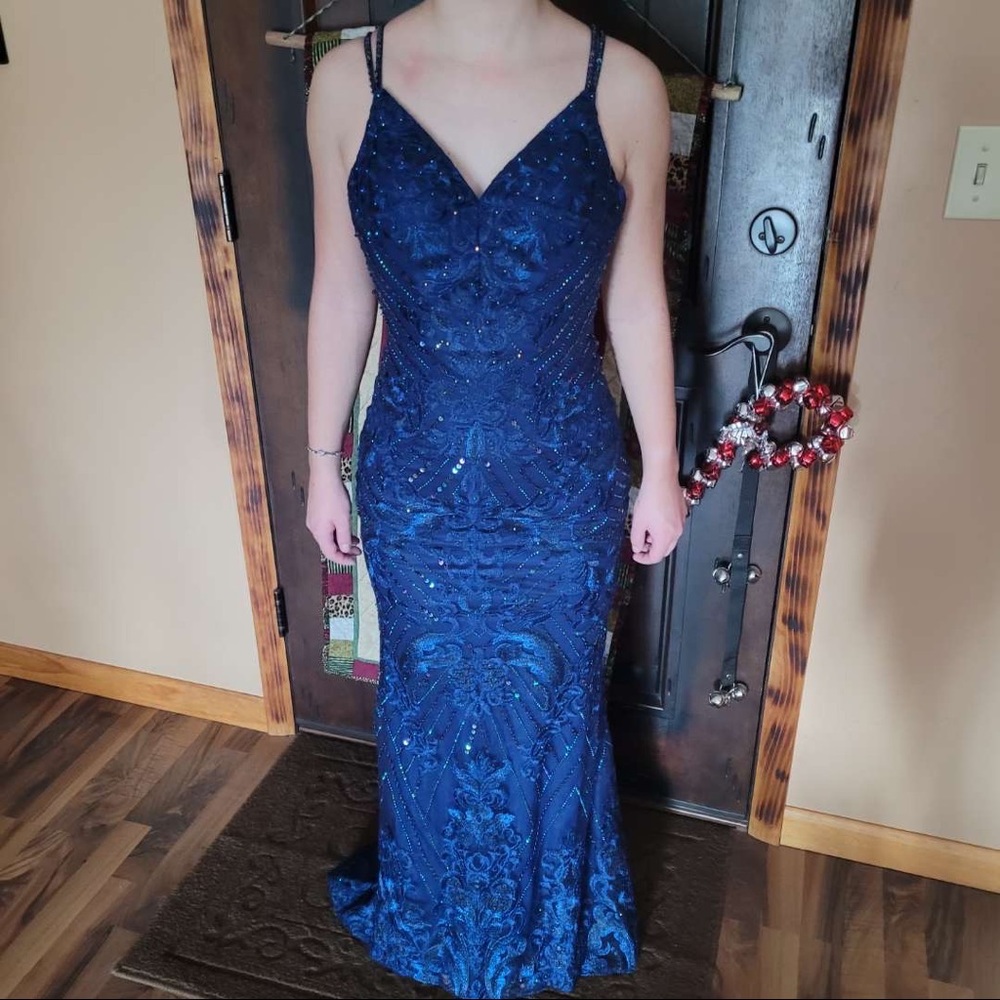 Ellie Wilde Navy Prom Dress